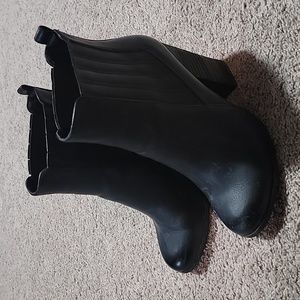 Call it Spring, slip on high heel boot, size 8 black barely worn